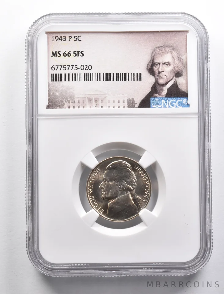 MS66 5FS 1943-P Jefferson Nickel NGC a4950