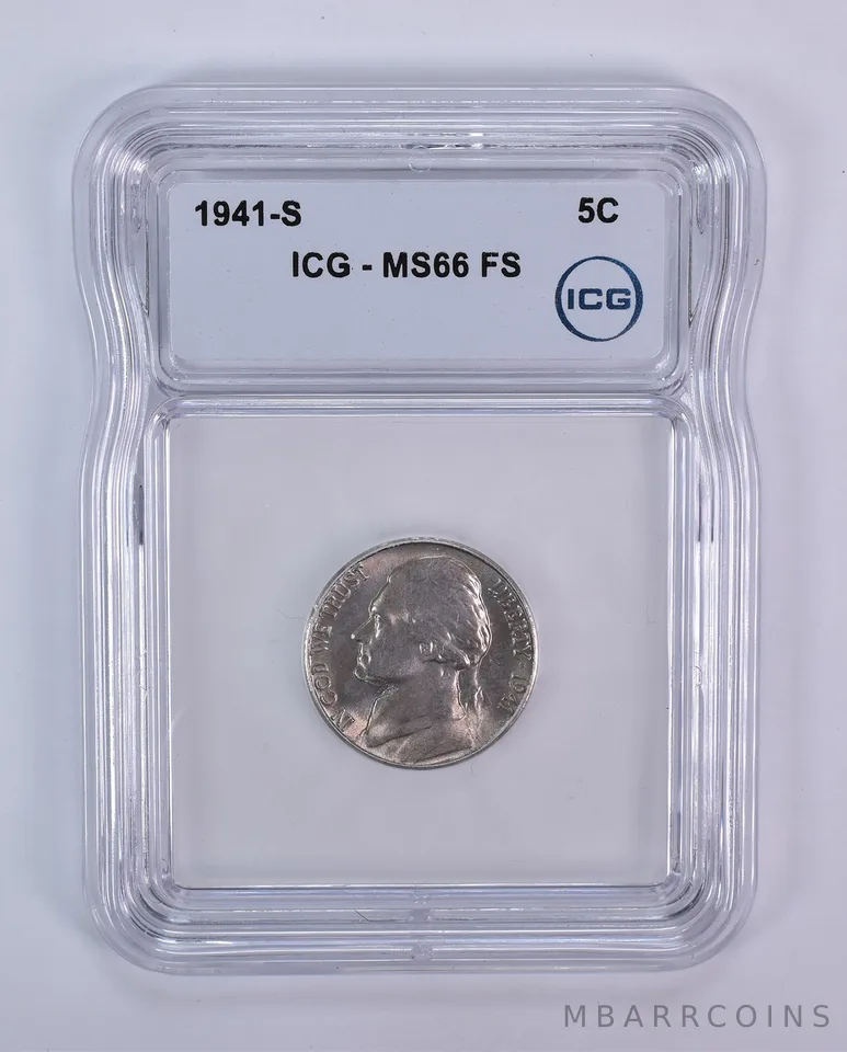 1941-S Jefferson Nickel MS66 FS ICG