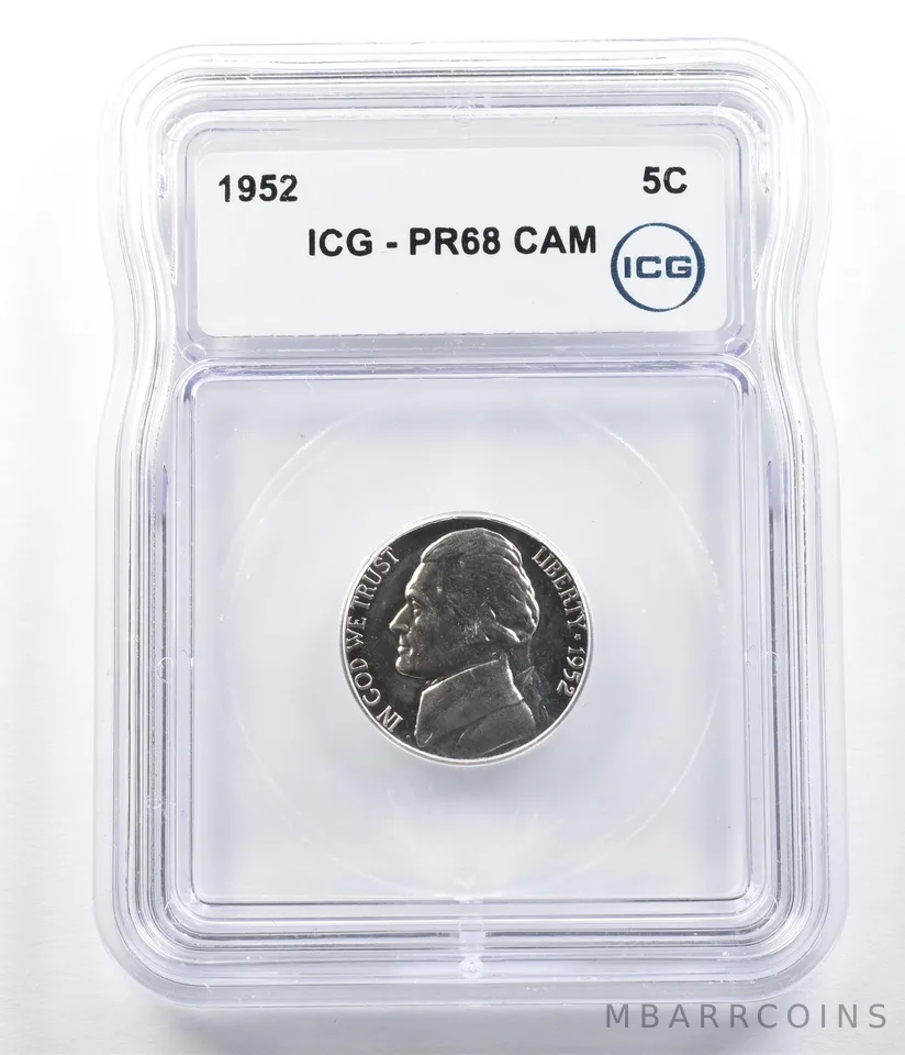 1952 Jefferson Nickel PR68 CAM ICG *6293