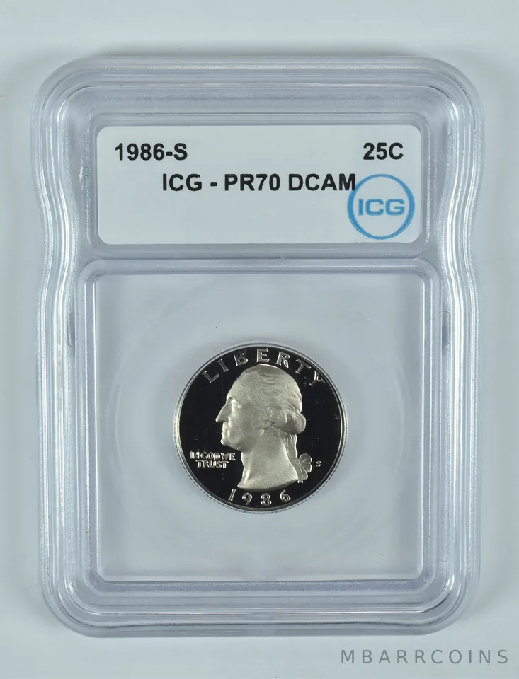 1986-S Washington Quarter PR70 DCAM ICG