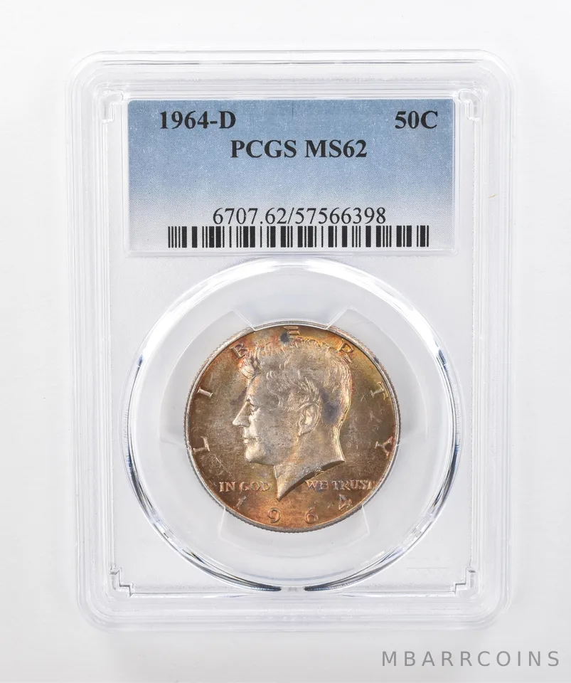 1964-D Kennedy Half Dollar MS62 PCGS Beautiful Tone *1382