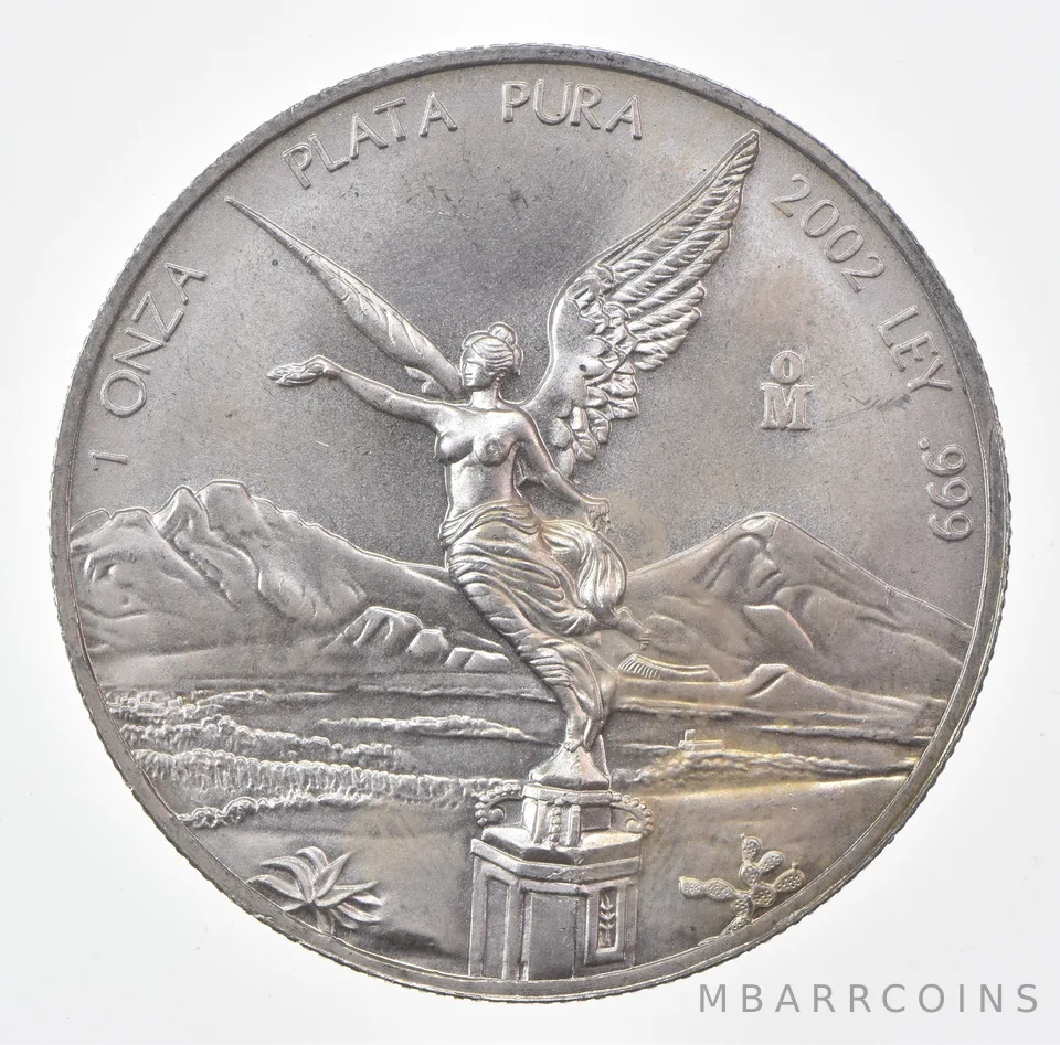 2002-Mo Mexico 1 Onza Silver Libertad *0583