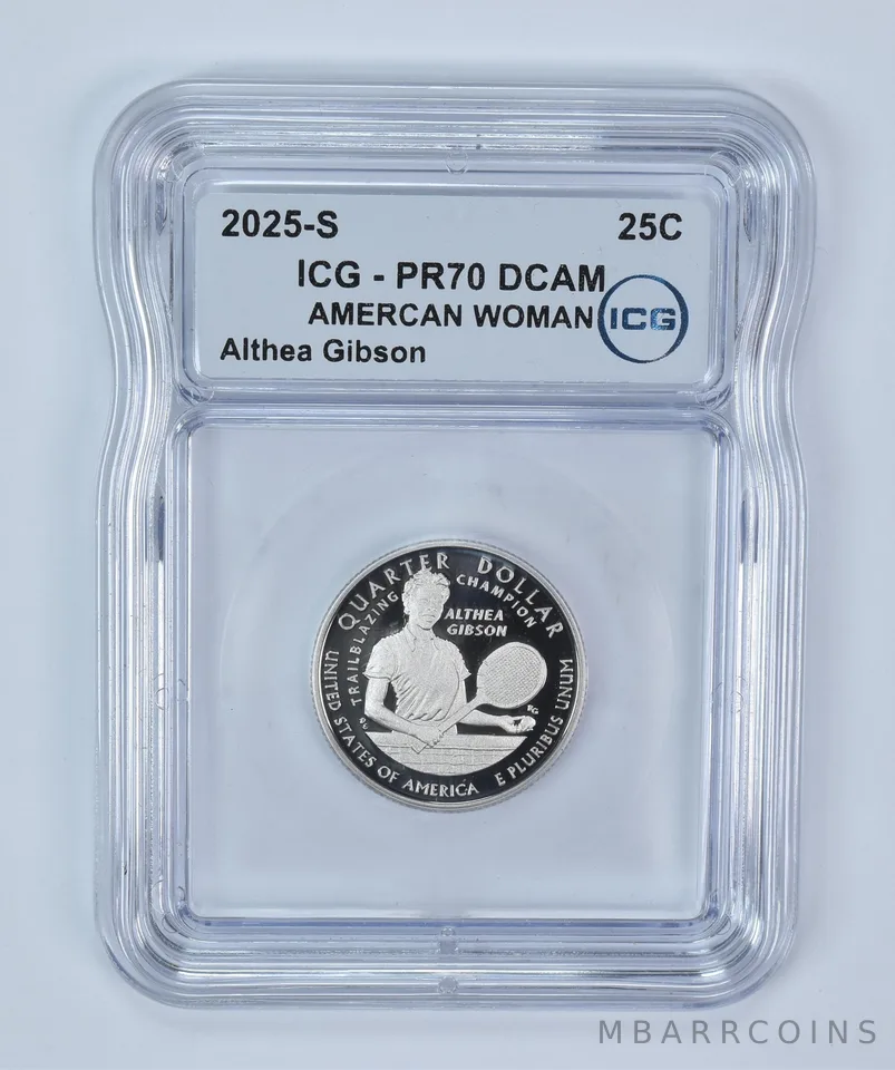 2025-S American Women Quarter Althea Gibson PR70 DCAM ICG
