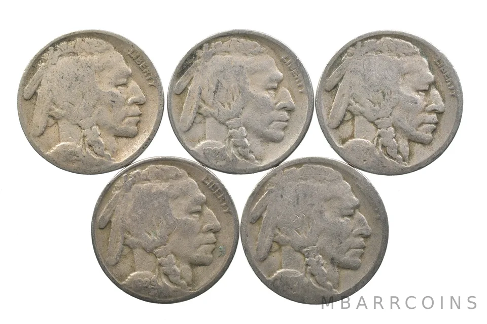 BETTER Lot 1929-D 1928-S 1927-D 1929-S 1927-D Buffalo Nickel Collection *144