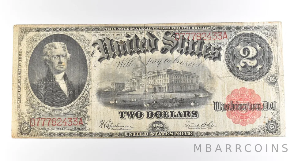 1917 $2 Legal Tender Large Note Red Seal *2657