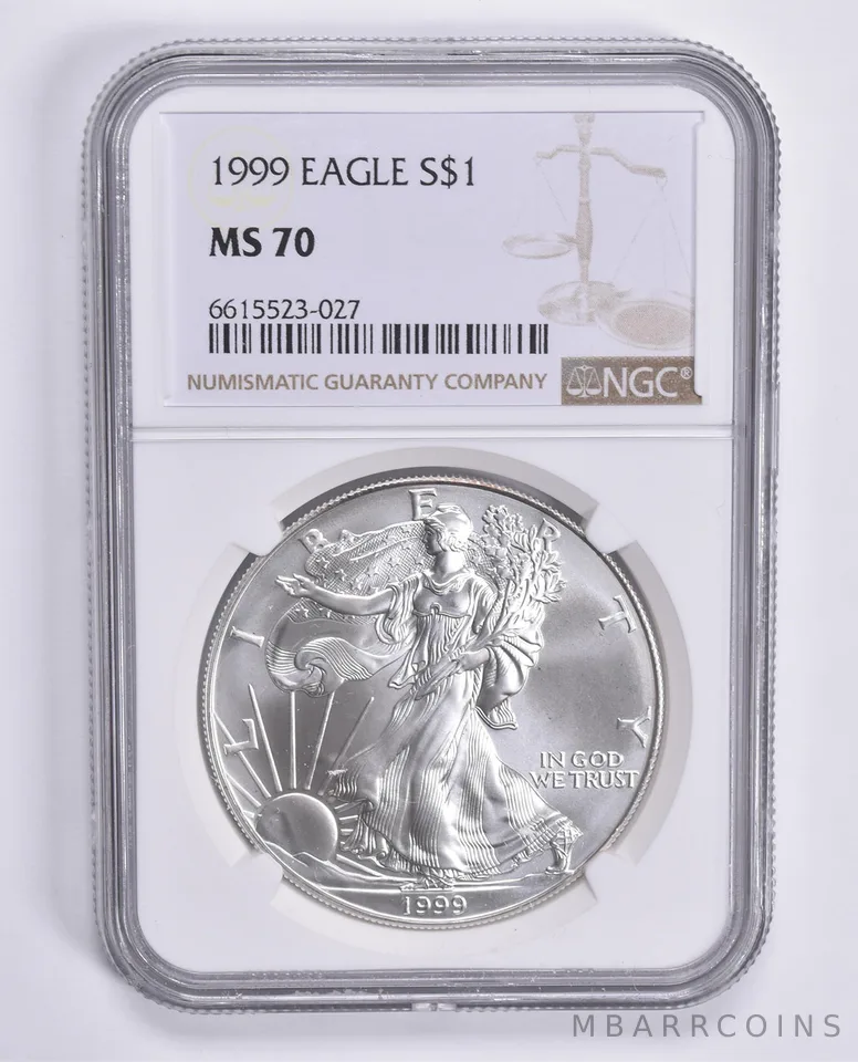 MS70 1999 American Silver Eagle NGC a1534