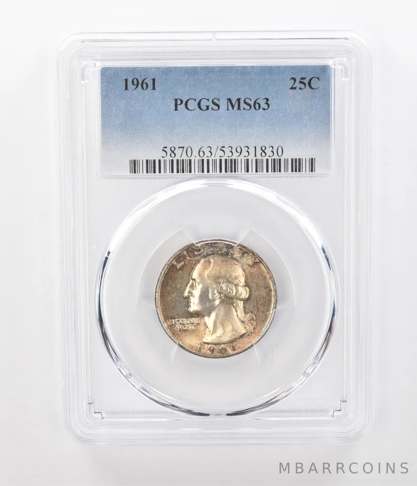 1961 Washington Quarter MS63 PCGS Beautiful Tone a1132