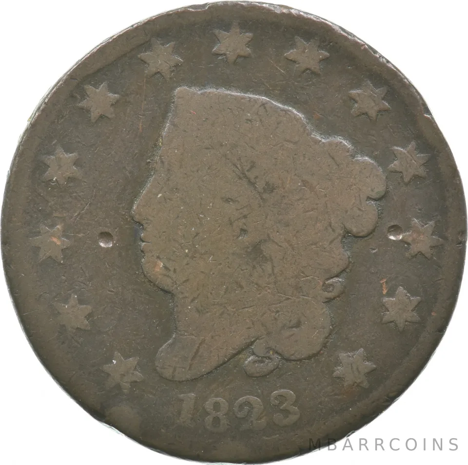 1823 Matron Head Large Cent a2348