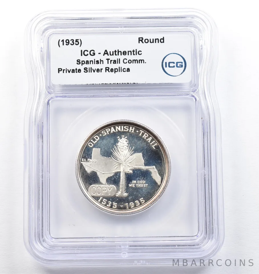 (1935) Spanish Trail Commemorative Private Silver Pattern Authentic ICG *0725