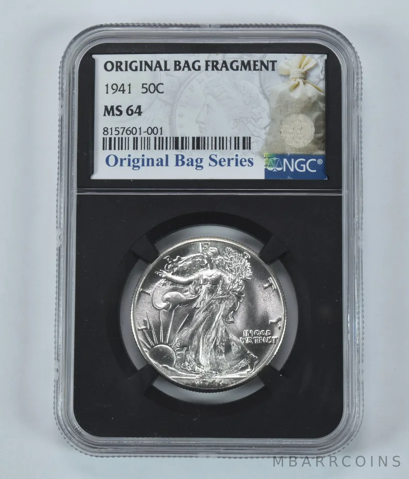 1941 Walking Liberty Half Dollar Original Bag Fragment MS64 NGC