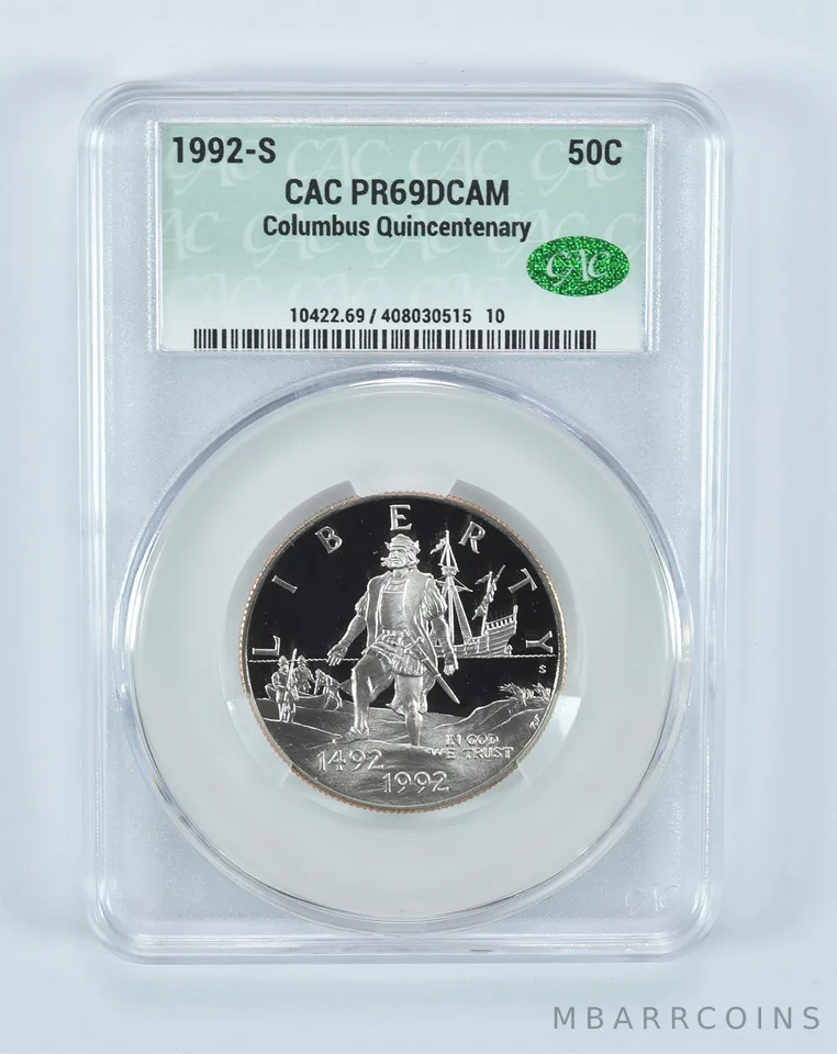 1992-S Columbus Quincentenary Commemorative Half Dollar PR69 DCAM CAC CACg