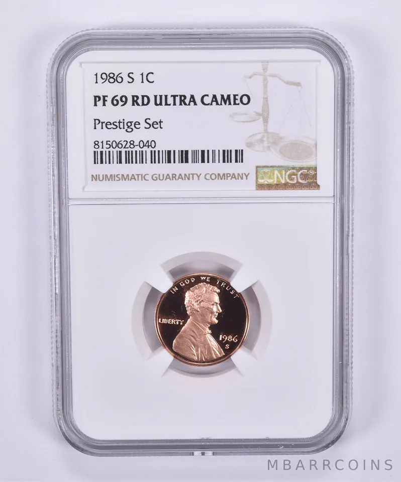 1986-S Lincoln Memorial Cent Prestige Set PF69 UCAM NGC Brown Label