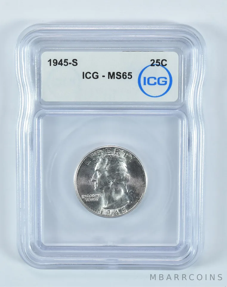 1945-S Washington Quarter MS65 ICG