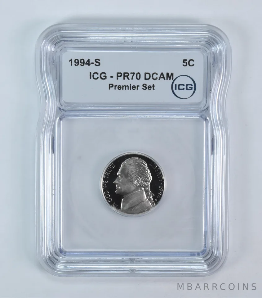 1994-S Jefferson Nickel Premier Set PR70 DCAM ICG