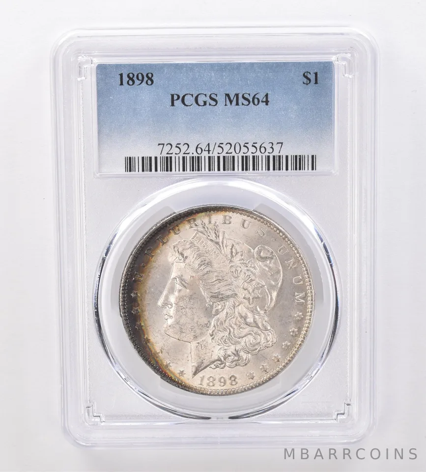 1898 Morgan Silver Dollar MS64 PCGS Peripheral Tone a8572