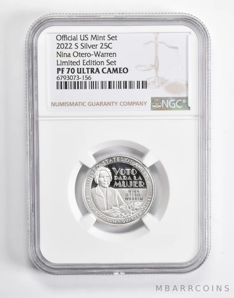 2022-S Silver Nina Otero-Warren Quarter Limited Edition PF70 UCAM NGC