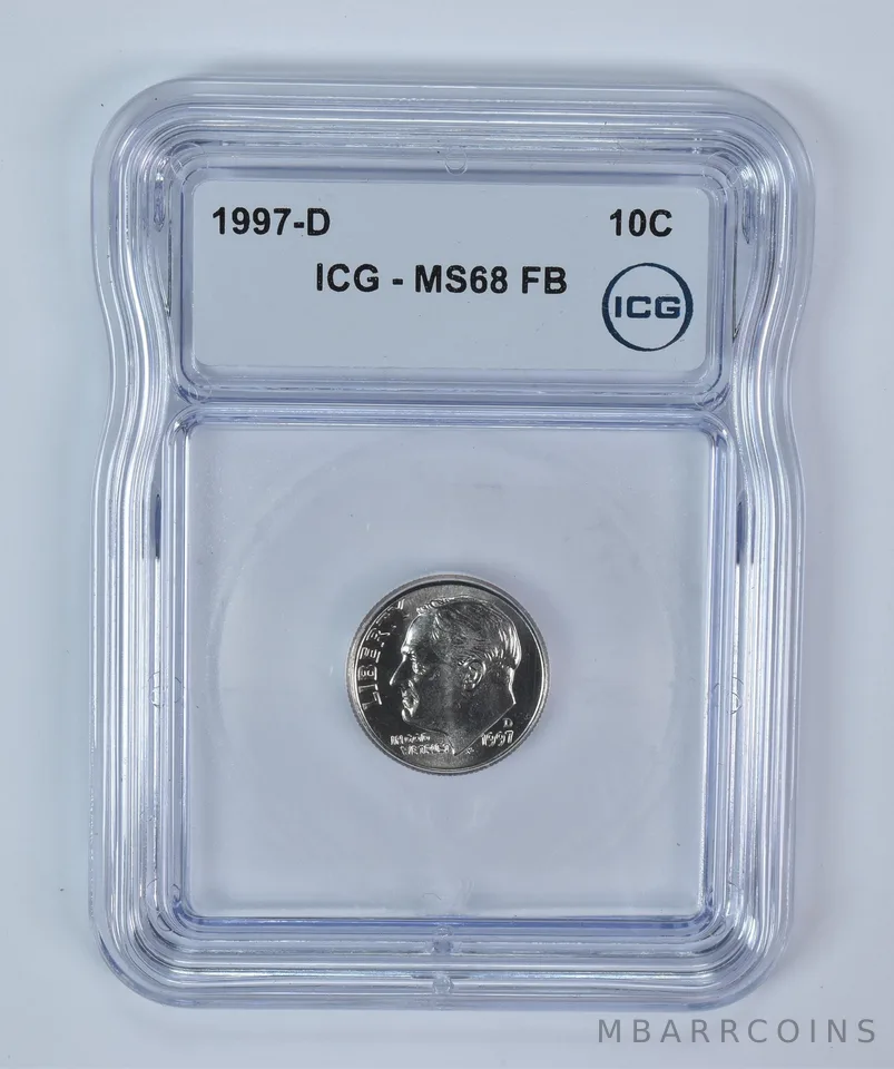 1997-D Roosevelt Dime MS68 FB ICG