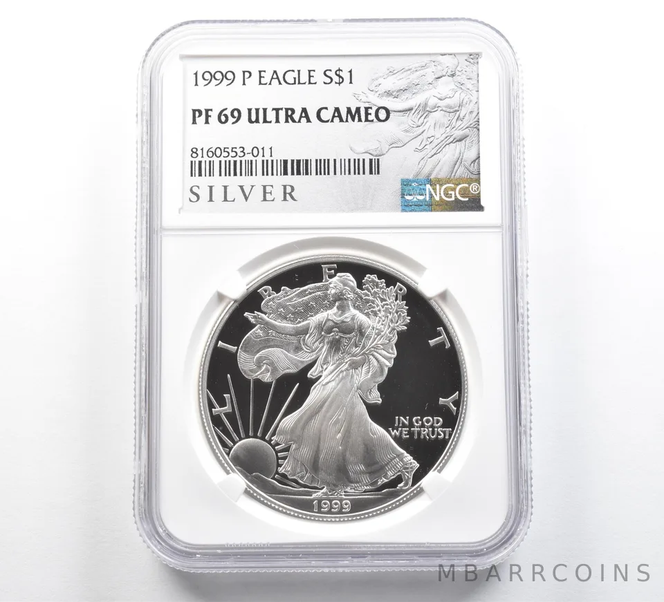 1999-P American Silver Eagle PF69 UCAM NGC Silver Label