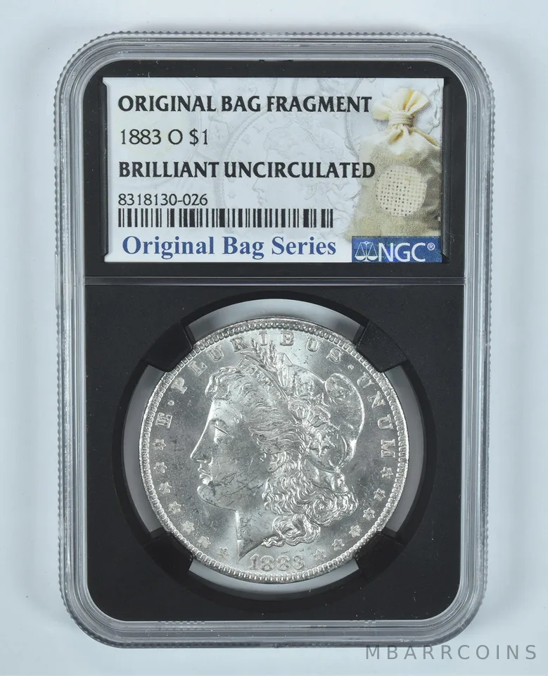 1883-O Morgan Silver Dollar Original Bag Fragment BU NGC