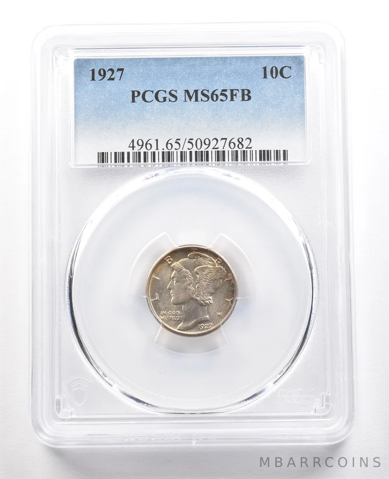 1927 Mercury Dime MS65 FB PCGS PQ *6617