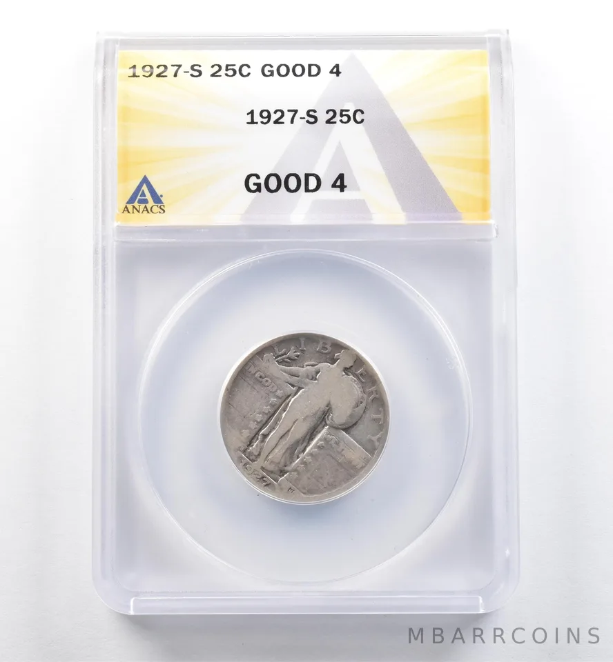 1927-S Standing Liberty Quarter Good 4 ANACS Lowball *6056