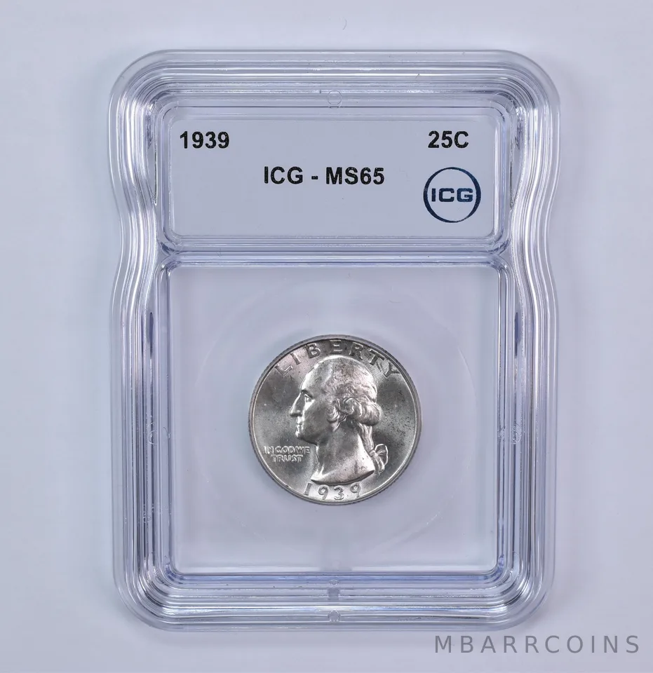 1939 Washington Quarter MS65 ICG