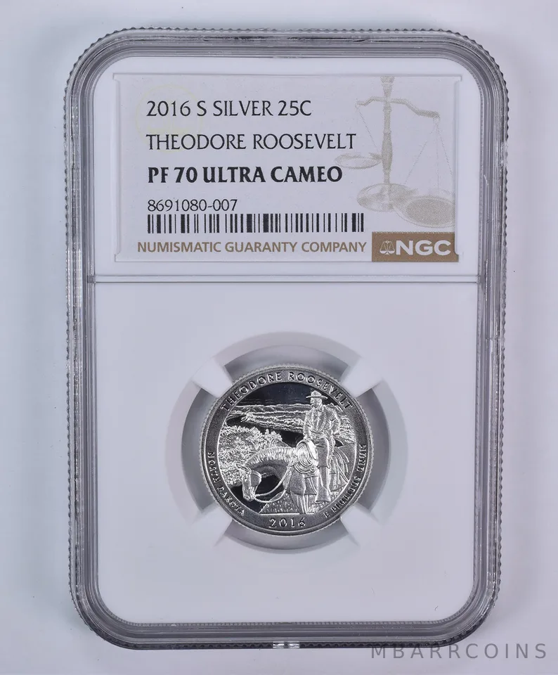 2016-S Washington Quarter ATB Silver Theodore Roosevelt PF70 UCAM NGC