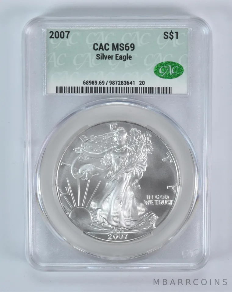 2007 American Silver Eagle MS69 CAC CACg