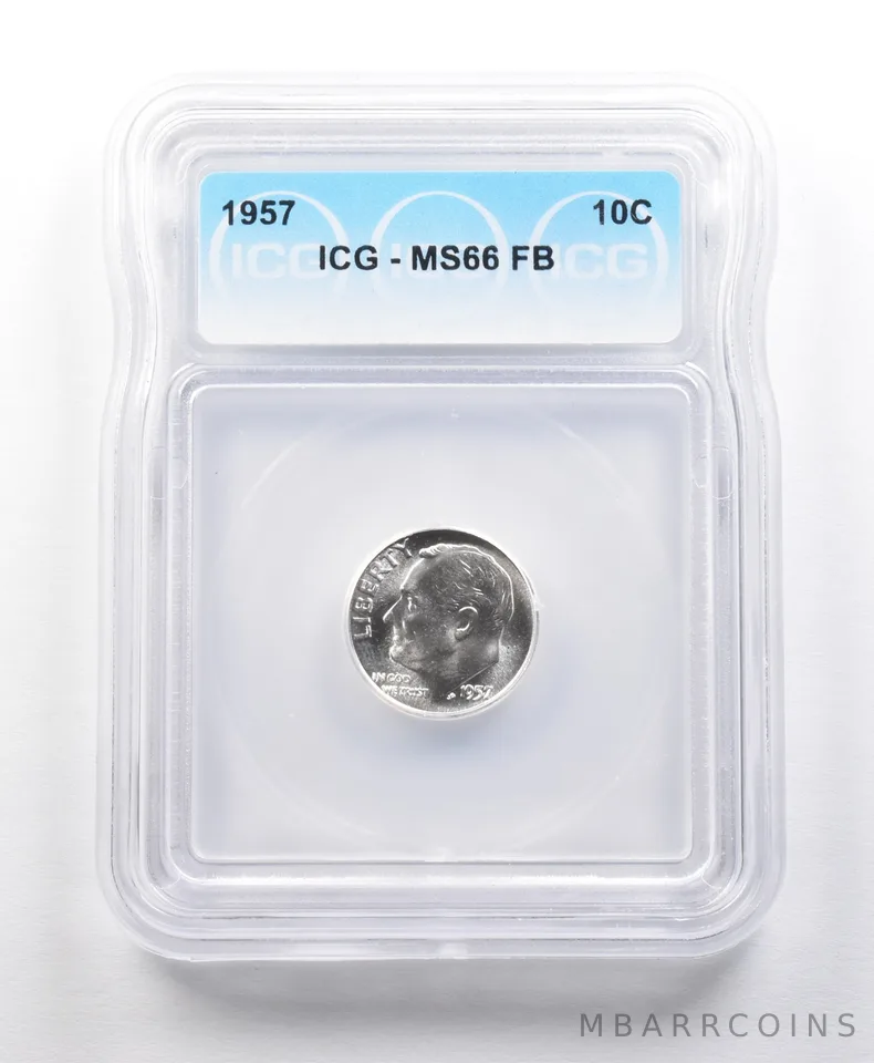 1957 Roosevelt Dime MS66 *5593