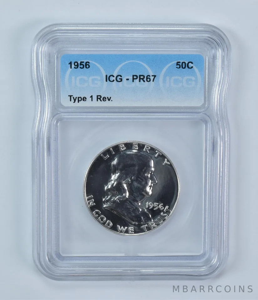 1956 Franklin Half Dollar Type 1 Reverse PR67 ICG