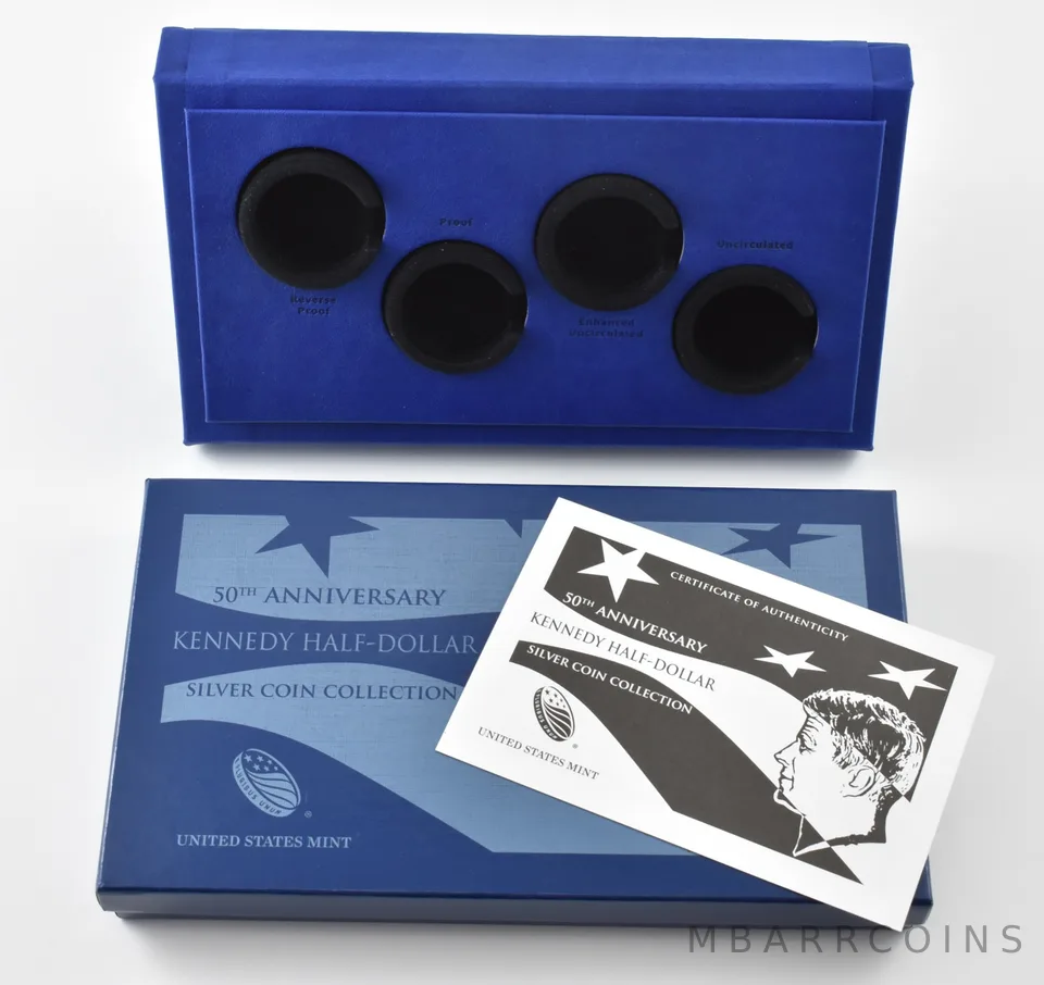OGP 2014 Kennedy 50c 50th Anniversary Silver 4-Coin Set & COA - NO COINS