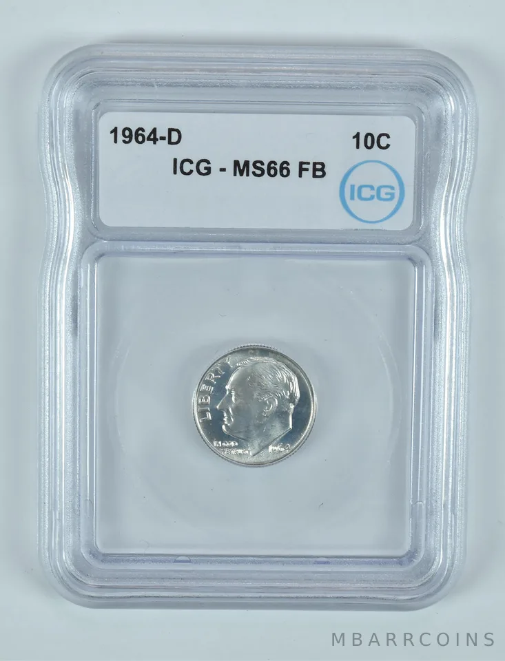 1964-D Roosevelt Dime MS66 FB ICG