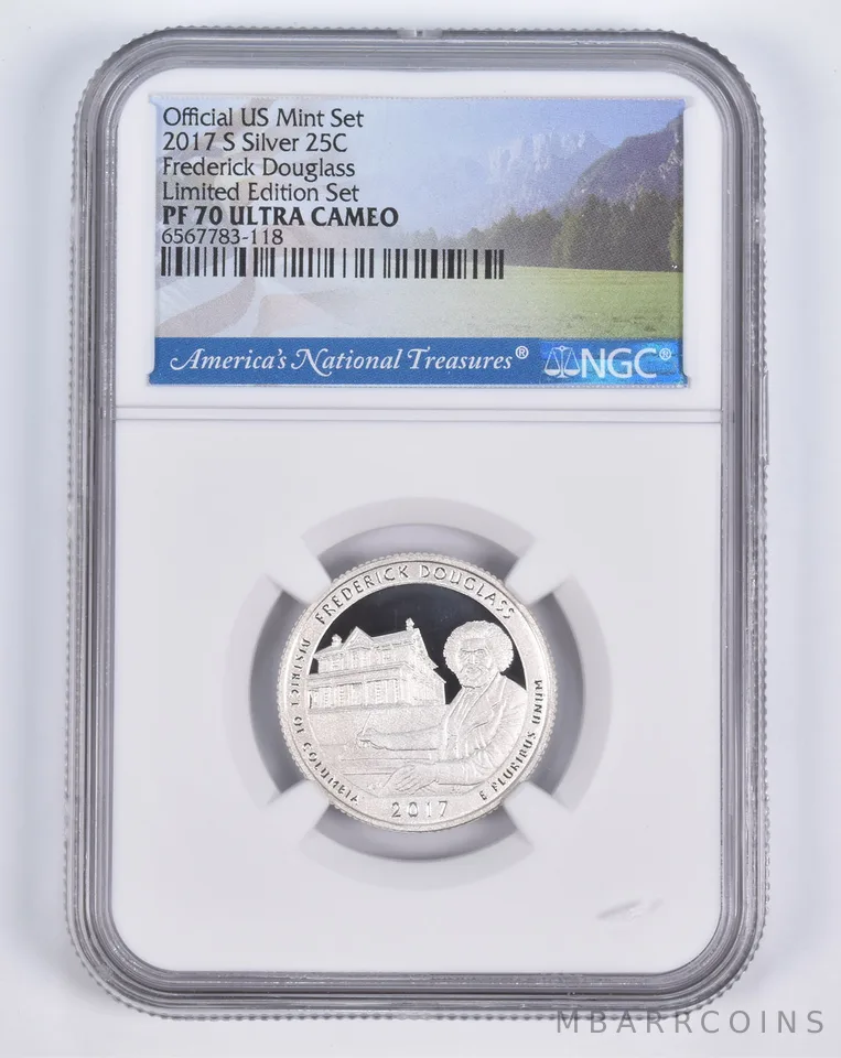 2017-S Silver PF70 ANT Frederick Douglass Quarter Limited Edition NGC