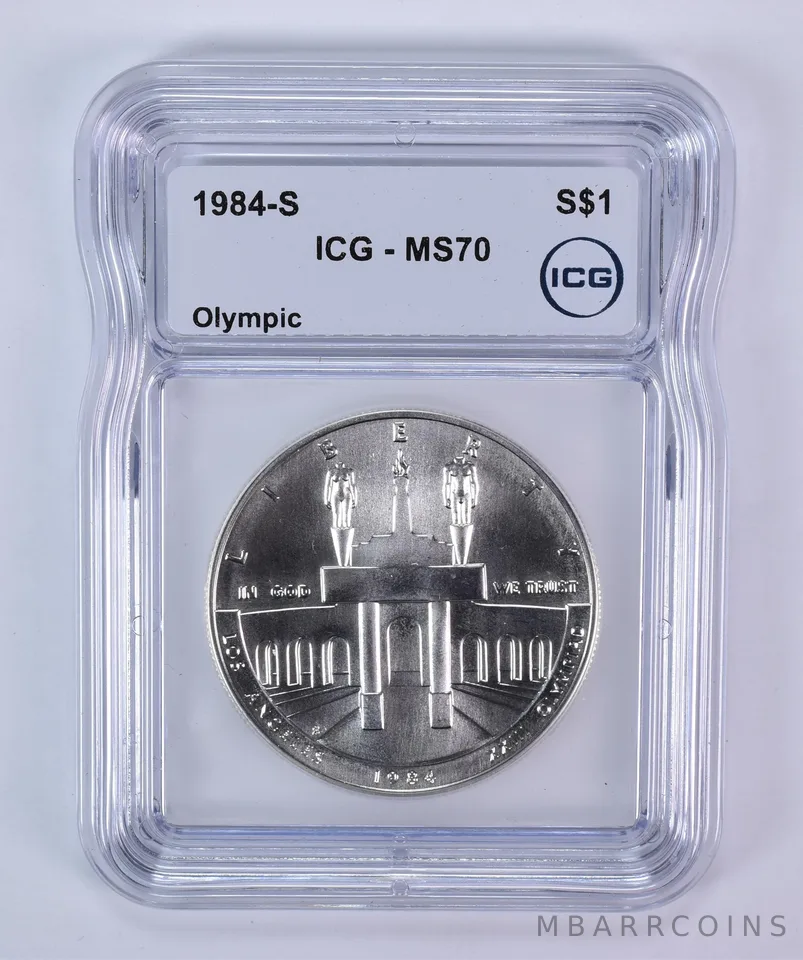 1984-S Olympic Commemorative Silver Dollar MS70 ICG