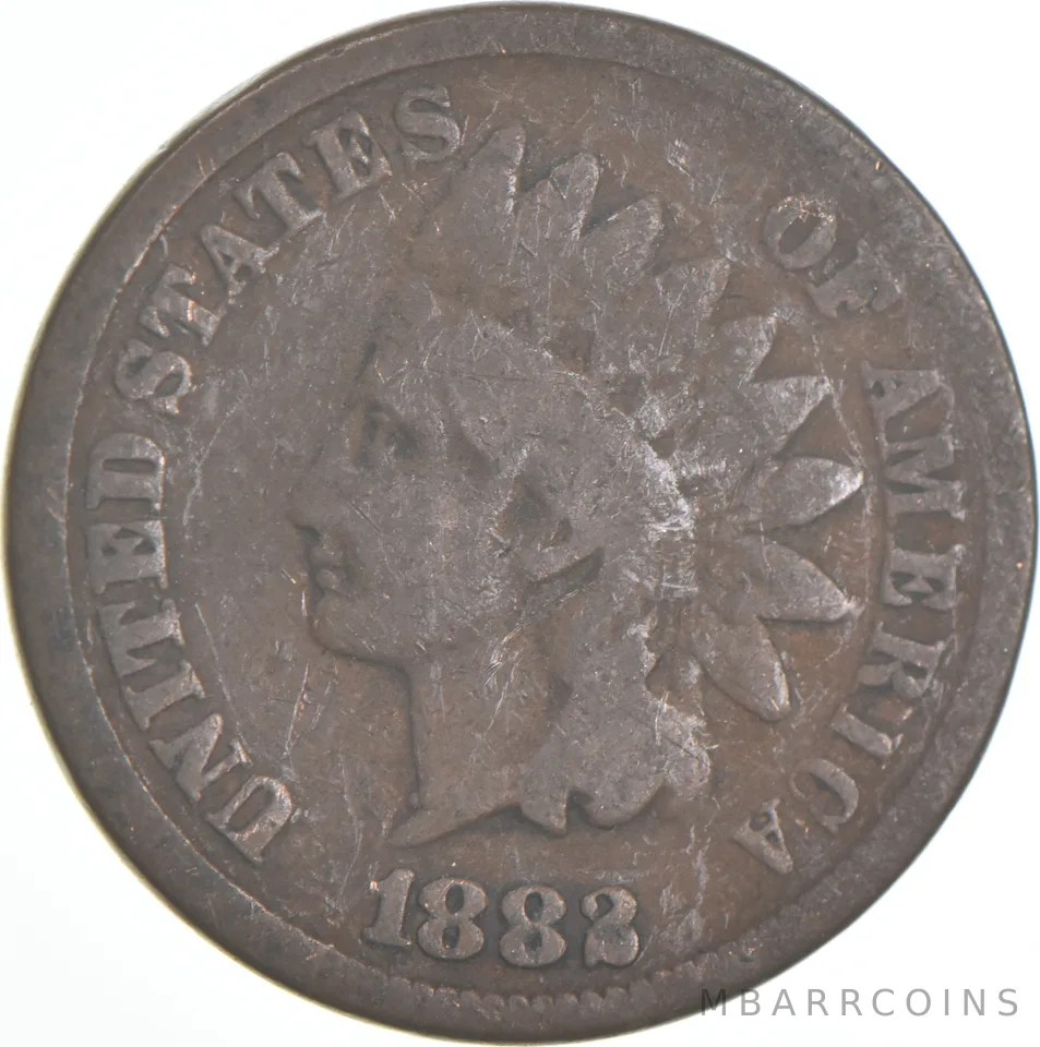 1882 Indian Head Cent AC Average Circ