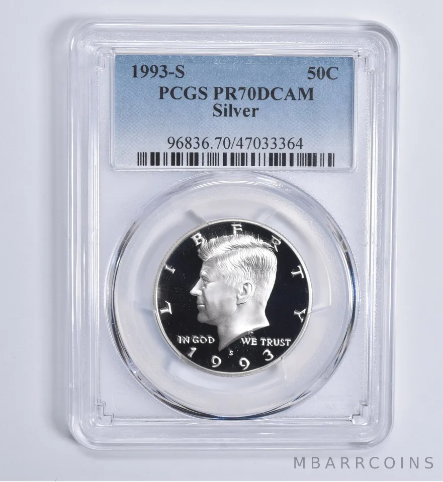 1993-S Kennedy Half Dollar Silver PR70 DCAM PCGS Blue Lbl