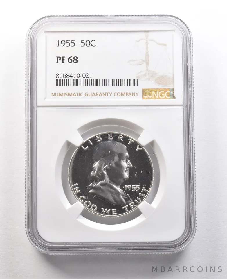 1955 Franklin Half Dollar PF68 NGC Great Contrast a8954