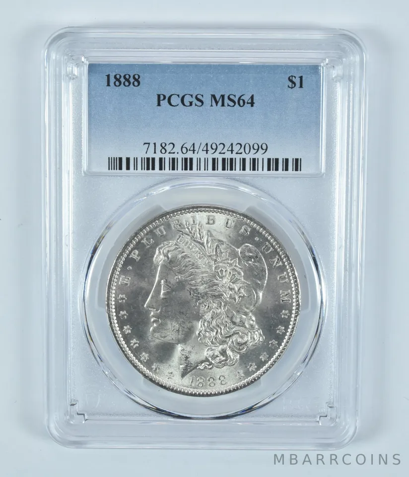 1888 Morgan Silver Dollar MS64 PCGS Blue Label