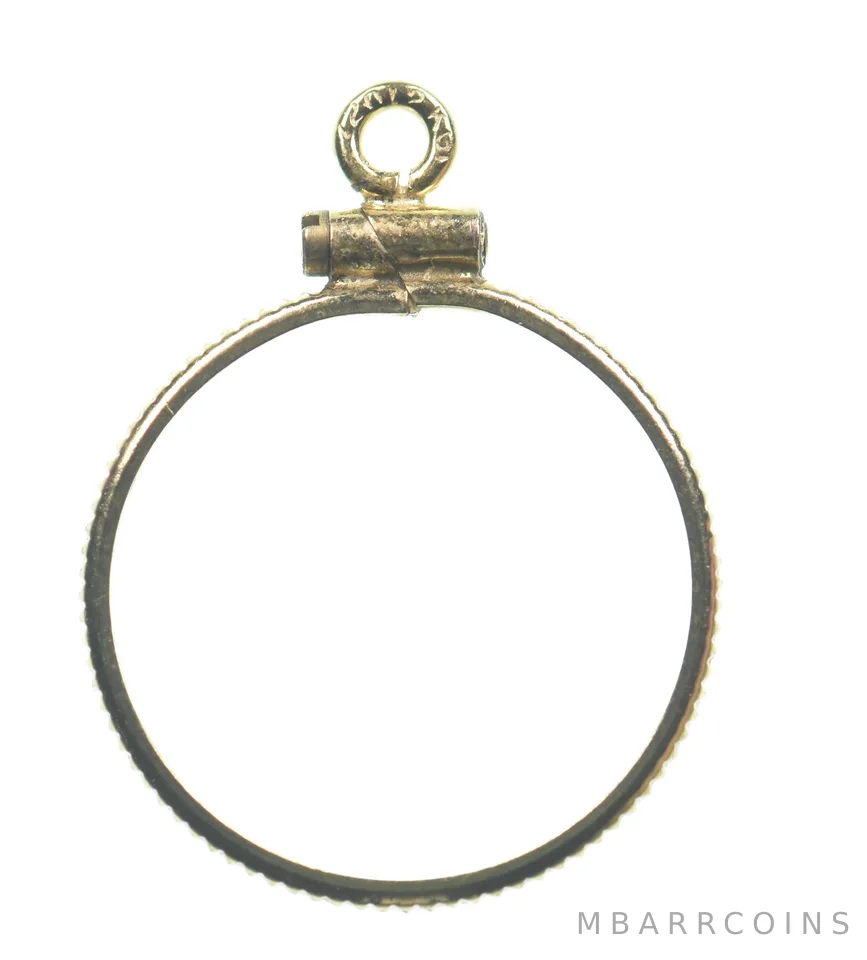 12k 0.6 Gram Gold Filled 15.5mm Coin Bezel Pendant Frame Edge *4953