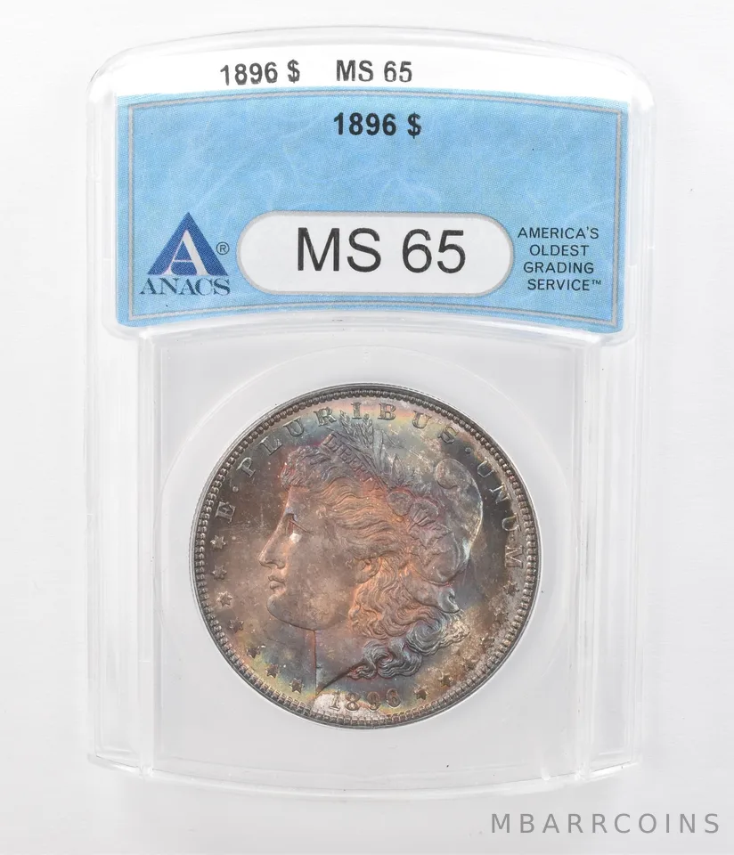 1896 Morgan Silver Dollar MS65 ANACS Beautifully Toned *8272