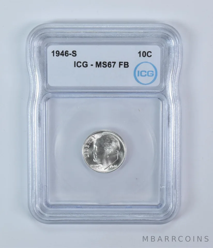 1946-S Roosevelt Dime MS67 FB ICG