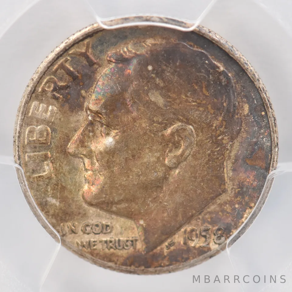 1958 Roosevelt Dime XF45 PCGS Beautiful Tone *0776