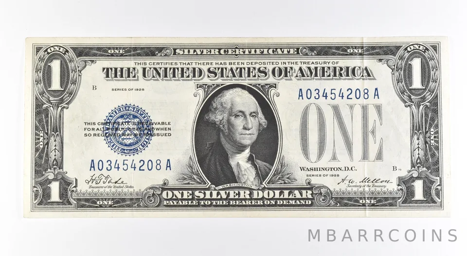 1928 $1 Silver Certificate Blue Seal Fr#1600 *0397