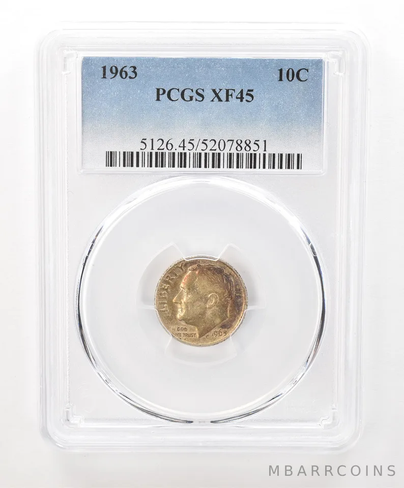 1963 Roosevelt Dime XF45 PCGS Beautiful Tone a6641