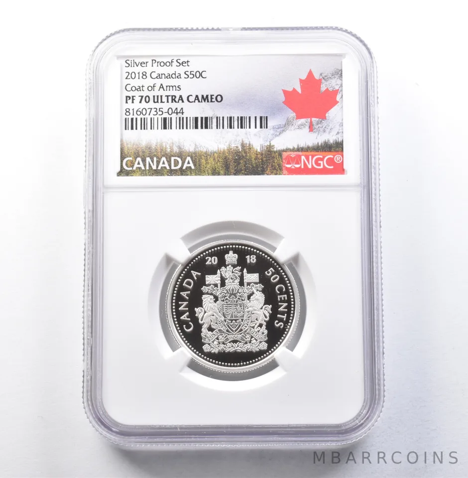 2018 Canada 50 Cents Silver Proof Set Coat Of Arms PF70 UCAM NGC *5901