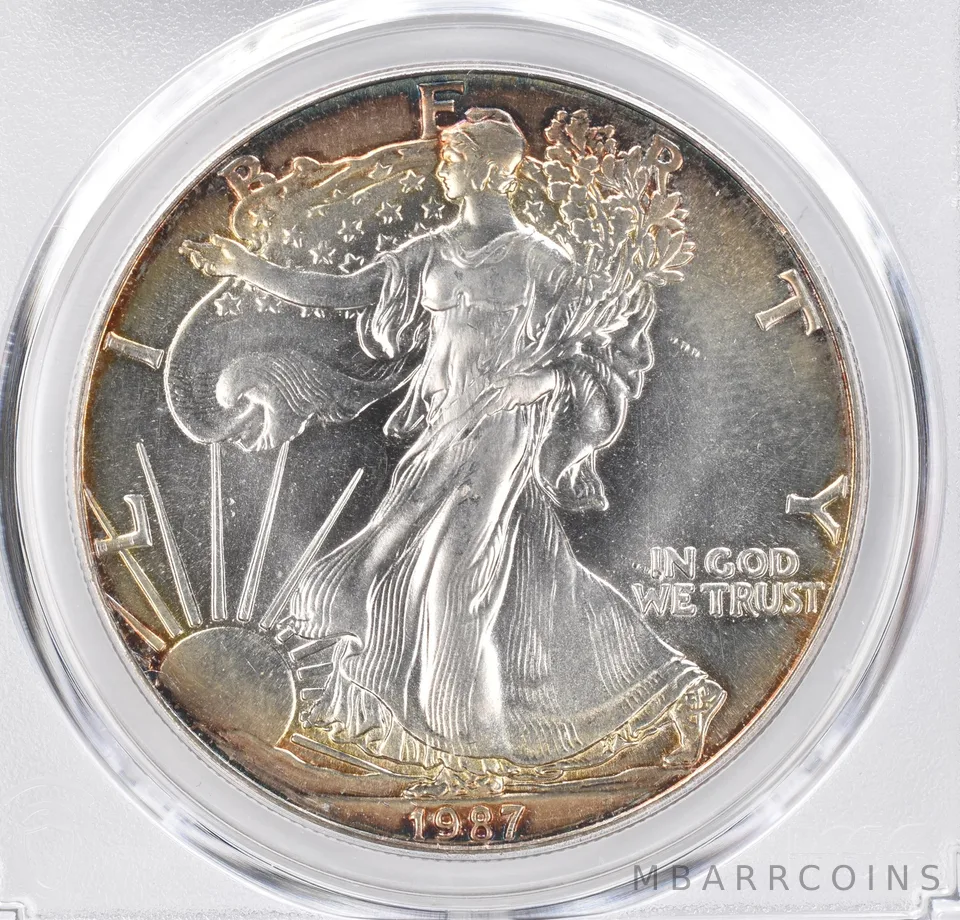1987 American Silver Eagle MS68 PCGS Beautiful Tone *1283