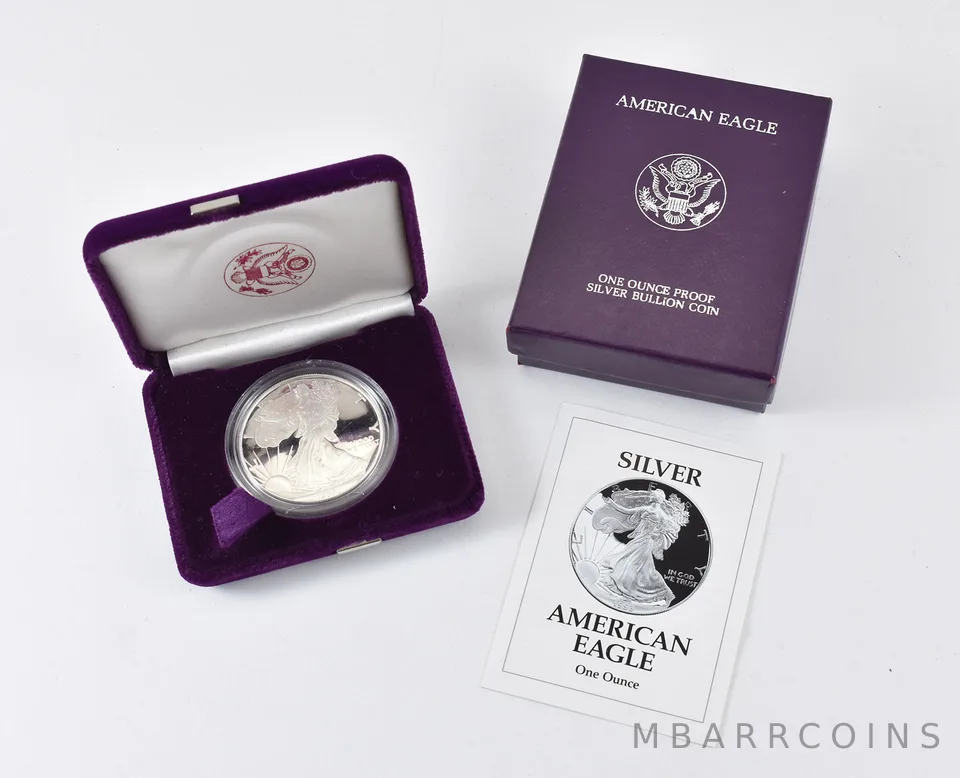 1993-P American Silver Eagle PROOF 1 Oz Silver - Coin & Box & COA