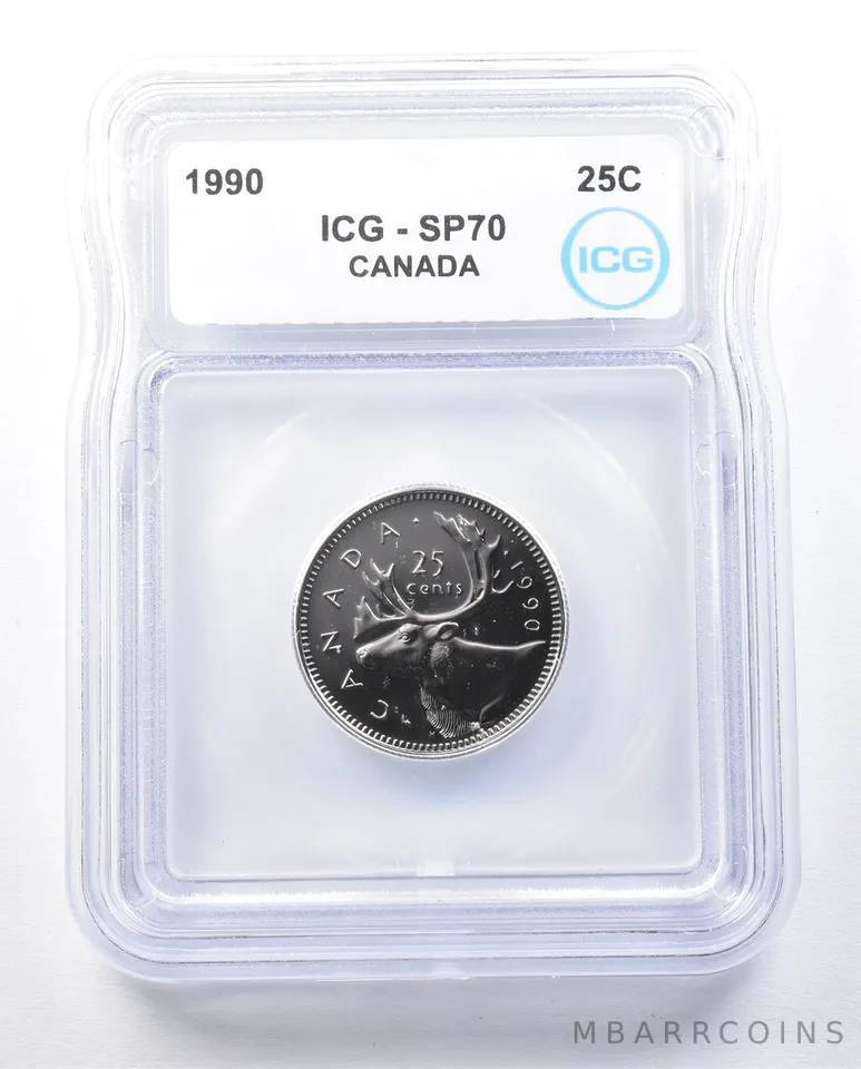 1990 Canada 25 Cents SP70 ICG *8986