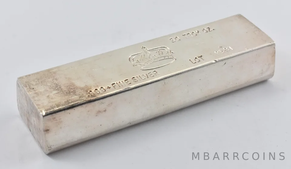 50 Troy Oz Silver Bar MG Crown *2501
