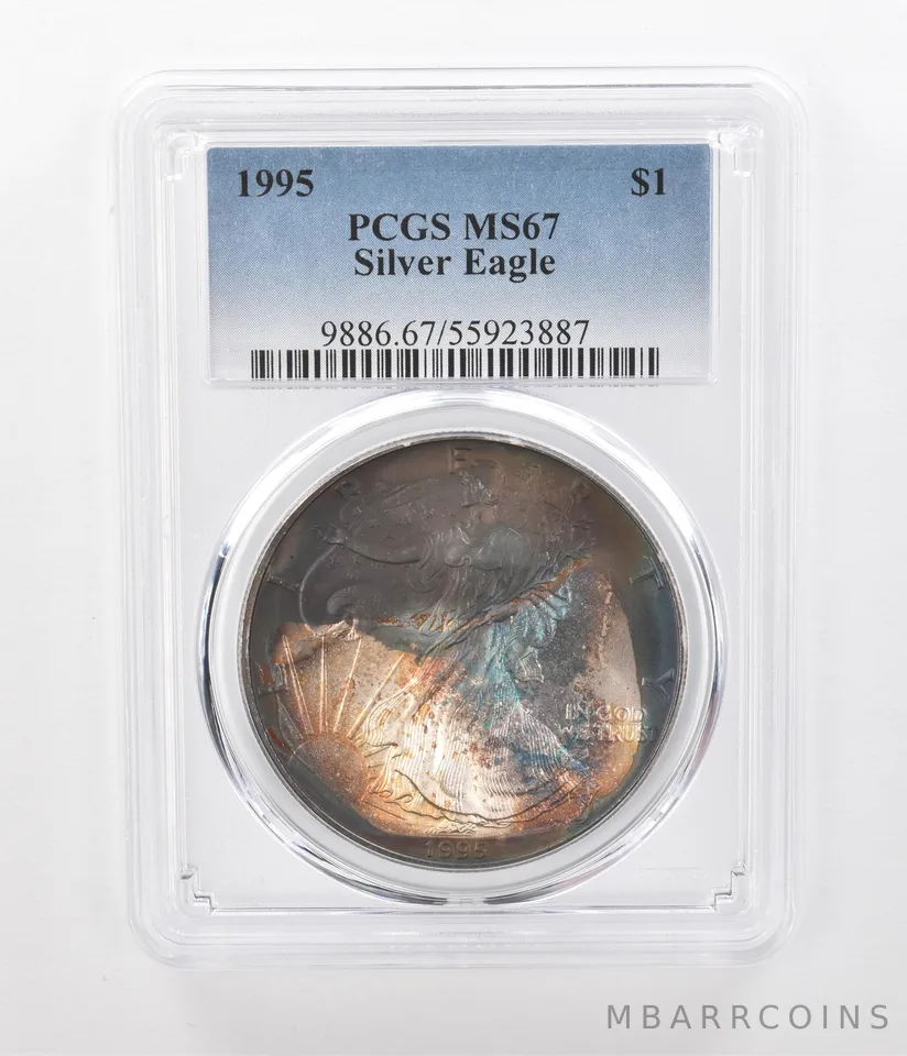 1995 American Silver Eagle MS67 PCGS Beautiful Tone *1267